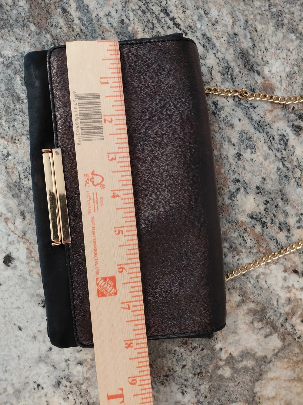 Banana Republic Suede & Leather Pushlock Black Metallic Crossbody Clutch Purse